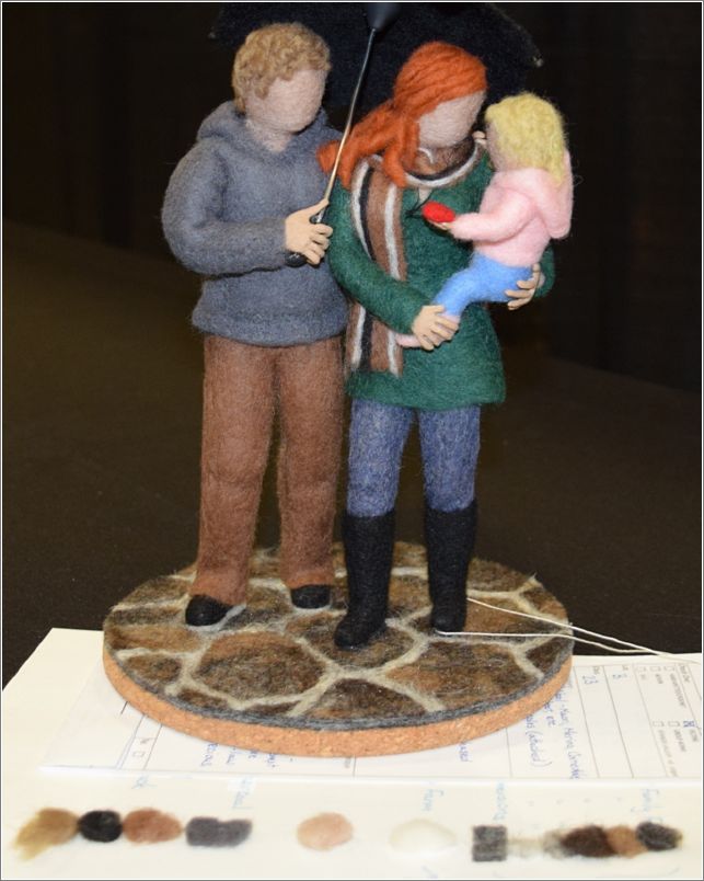  Annette Dahlberg’s needle-felted family. Photo: Peggy Lundquist.